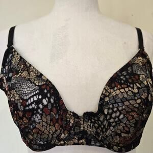 Savage X Fenty Cold-hearted Snake Lace Unlined Demi-bra Sz 36D Whimsigoth Vixen
